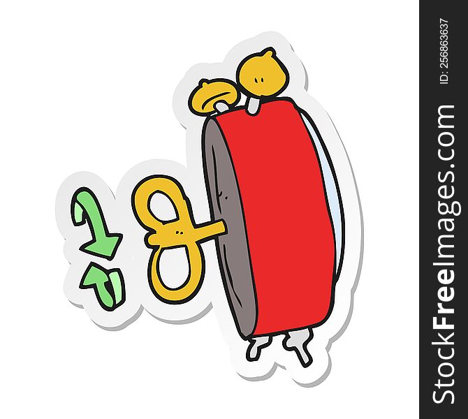 Sticker Of A Cartoon Alarm Clock