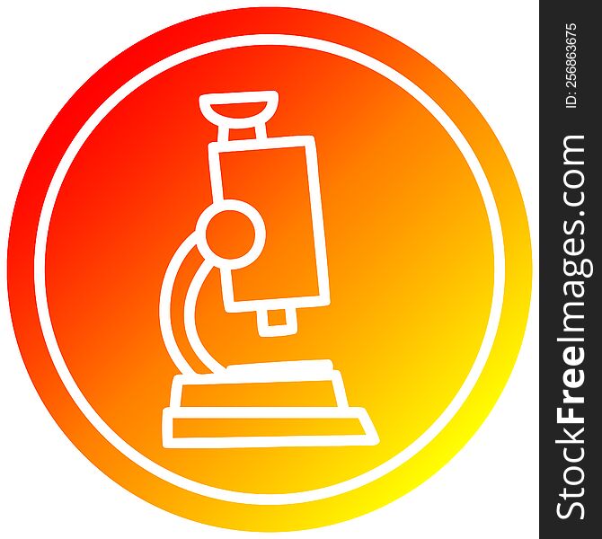 Microscope And Slide Circular In Hot Gradient Spectrum