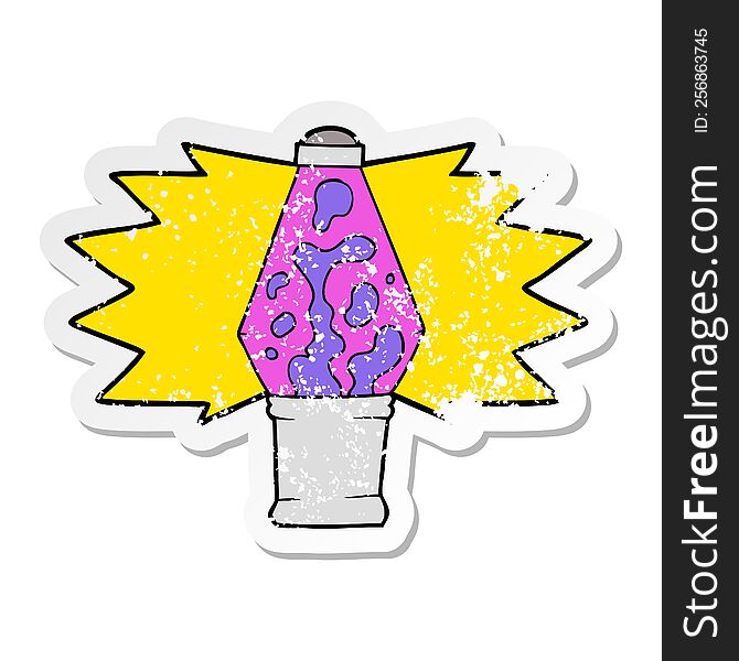 distressed sticker of a cartoon lava lamp