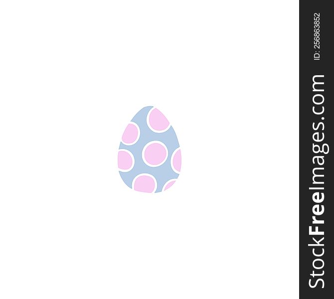 Flat Color Style Cartoon Painted Easter Egg