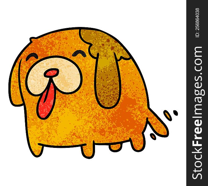 Textured Cartoon Kawaii Of A Cute Dog
