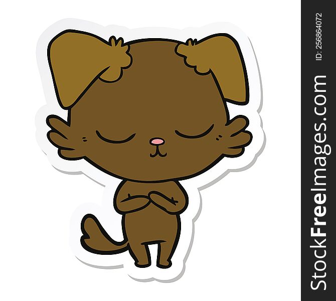 sticker of a cute cartoon dog