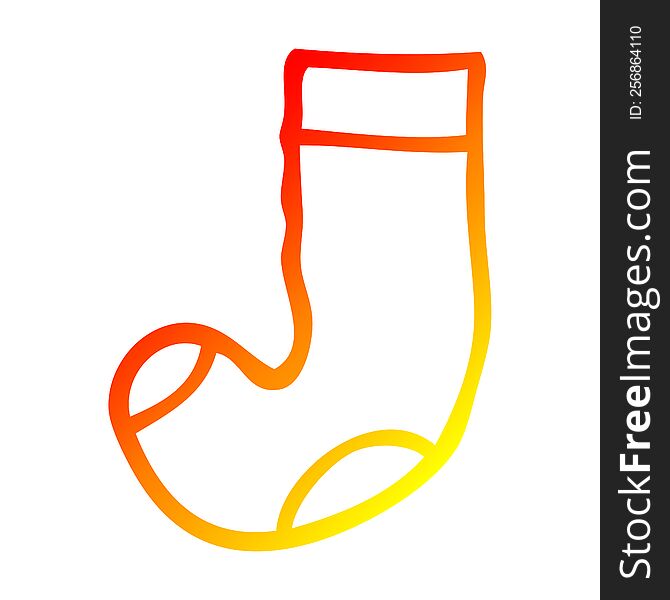 warm gradient line drawing cartoon old sock