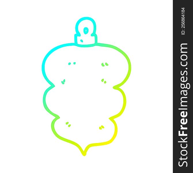 Cold Gradient Line Drawing Cartoon Christmas Bauble