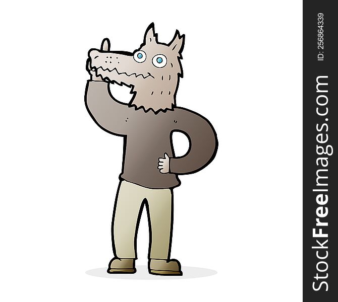 Cartoon Werewolf With Idea