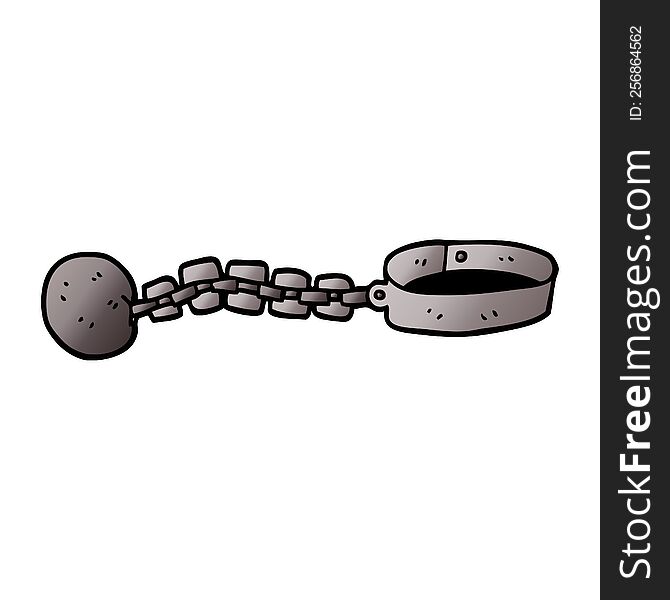 cartoon doodle ball and chain