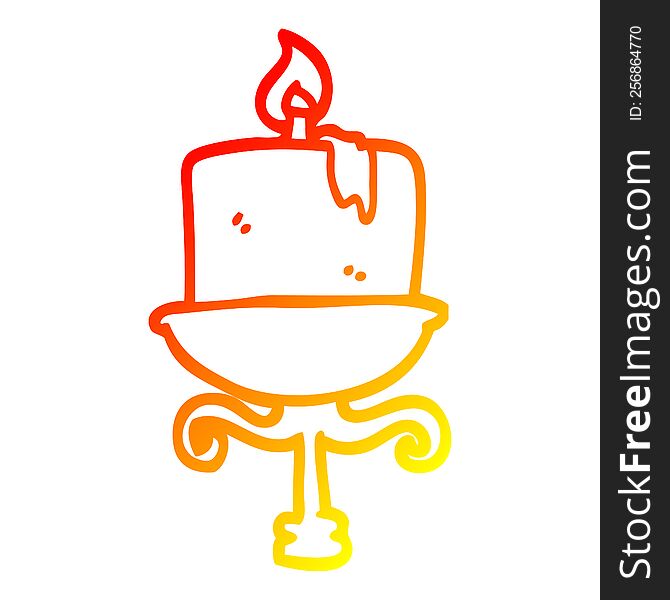 warm gradient line drawing cartoon old candlestick