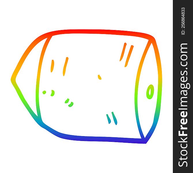Rainbow Gradient Line Drawing Cartoon Bullet