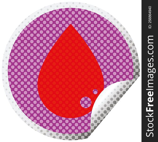 blood drop graphic vector circular peeling sticker. blood drop graphic vector circular peeling sticker