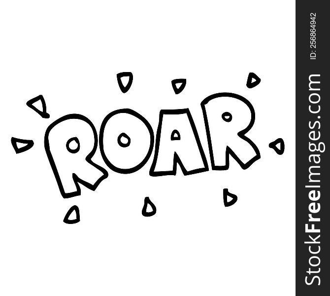 line drawing cartoon roar sign