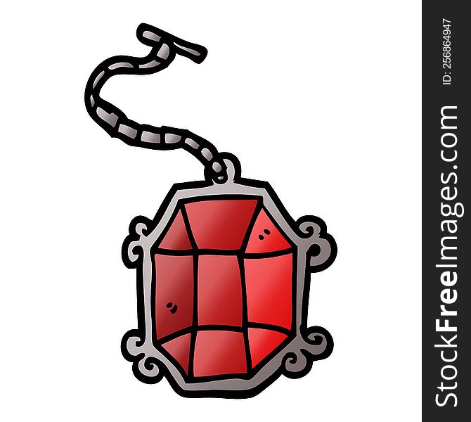 Cartoon Doodle Ruby Pendant