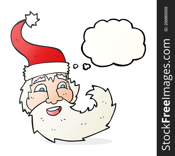 Thought Bubble Cartoon Santa Claus Laughing