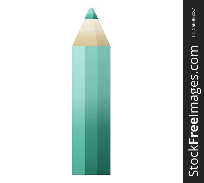 green coloring pencil graphic vector illustration icon. green coloring pencil graphic vector illustration icon