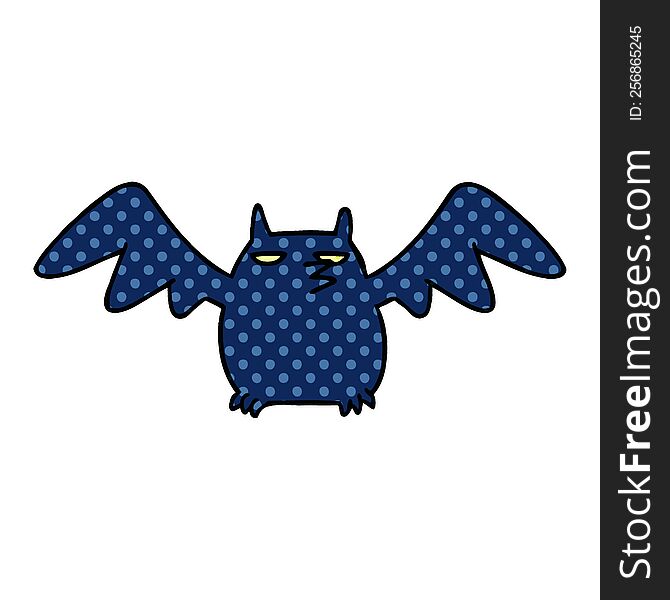 Cartoon Doodle Of A Night Bat