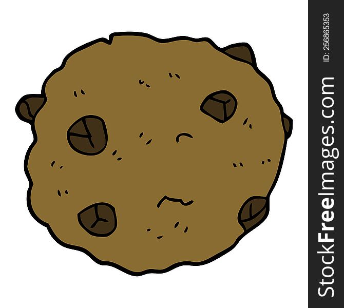 cartoon doodle chocolate chip cookie