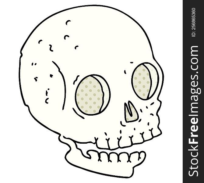 quirky comic book style cartoon skull