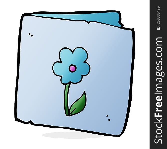 cartoon flower greeting card