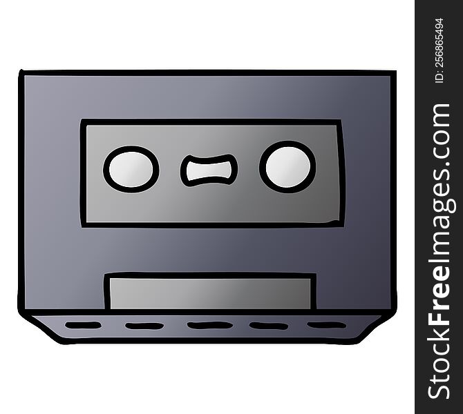 hand drawn gradient cartoon doodle of a gradient cassette tape