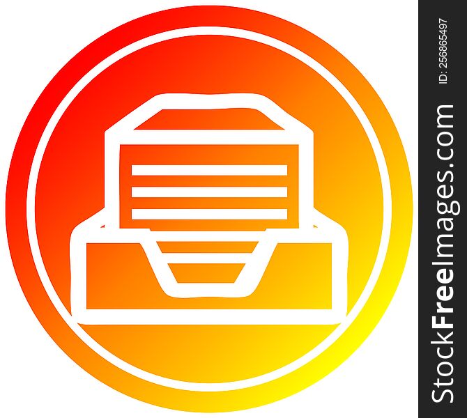 Office Paper Stack Circular In Hot Gradient Spectrum