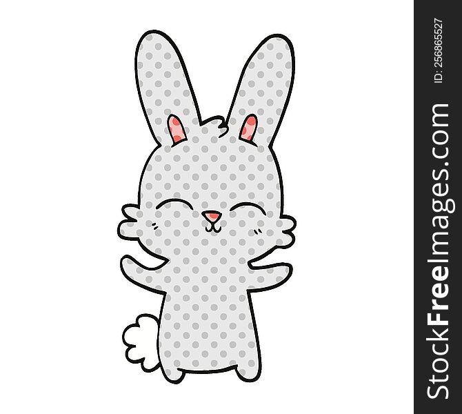 Cute Comic Book Style Cartoon Rabbit