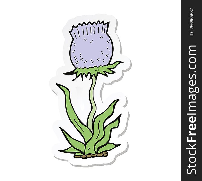 sticker of a cartoon wild flower