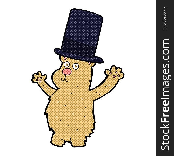 cartoon bear in top hat