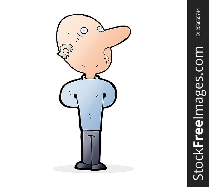 cartoon balding man