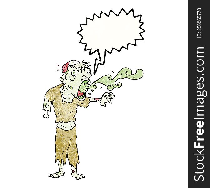 freehand drawn texture speech bubble cartoon gross zombie