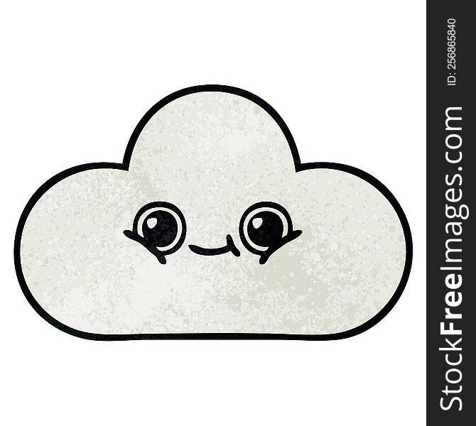 retro grunge texture cartoon of a cloud