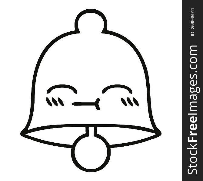 line drawing cartoon of a bell. line drawing cartoon of a bell