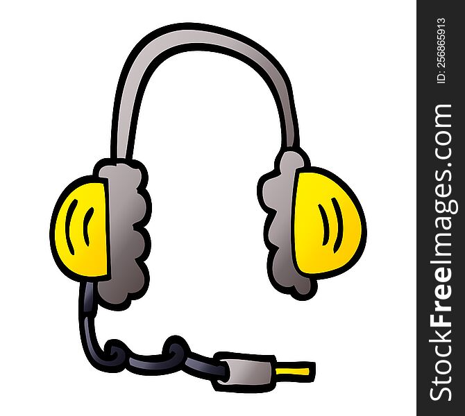 cartoon doodle head phones