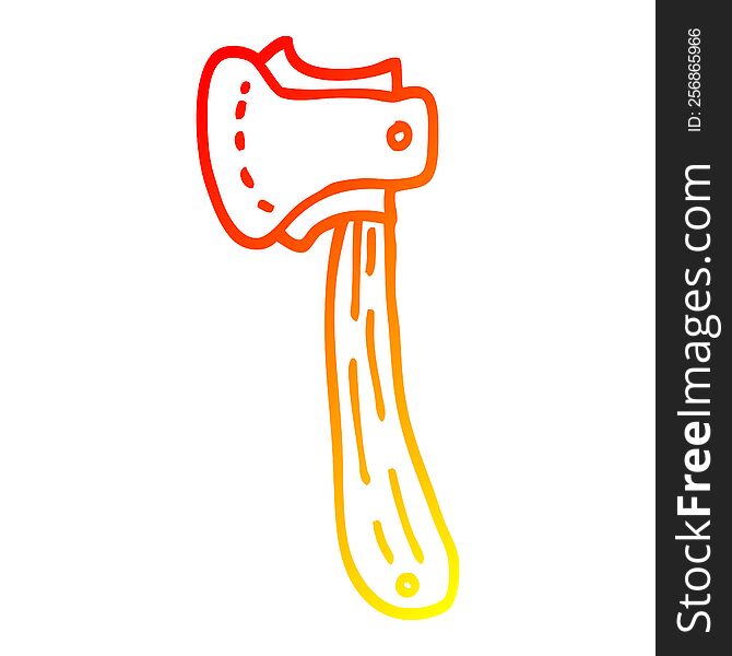 warm gradient line drawing of a cartoon long axe