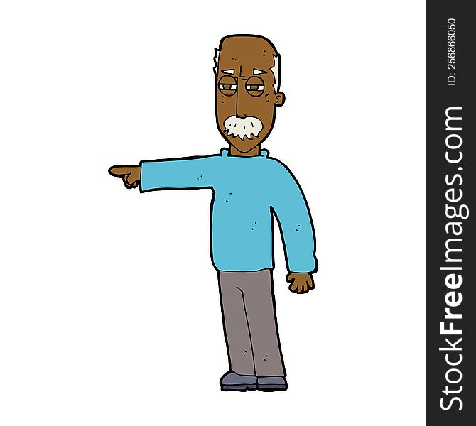 Cartoon Old Man Gesturing Get Out