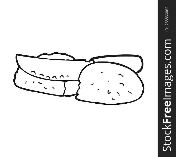 Black And White Cartoon Slicing Bread