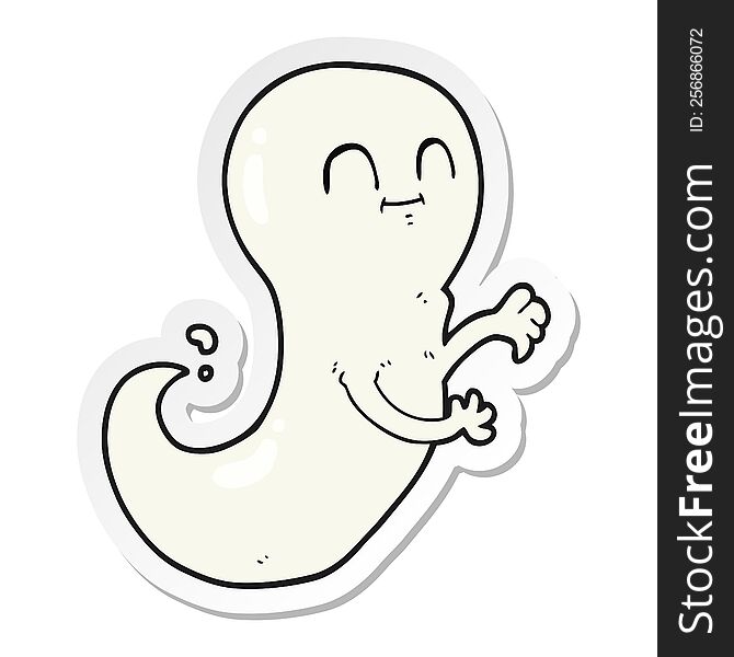 Sticker Of A Cartoon Ghost