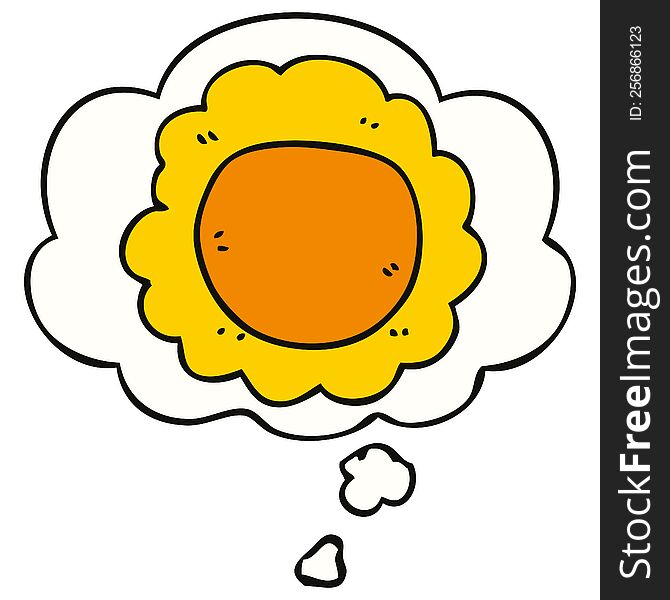 Cartoon Flower And Thought Bubble