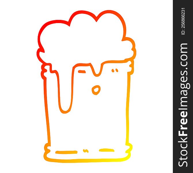 Warm Gradient Line Drawing Cartoon Fizzy Drink