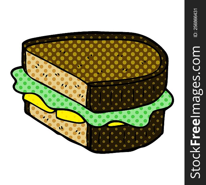 cartoon doodle loaded sandwich