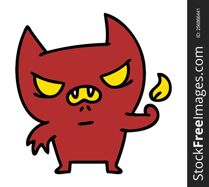 cartoon of an angry little devil