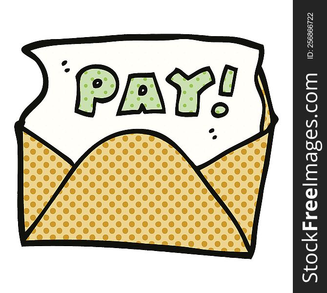 Comic Book Style Cartoon Pay Packet