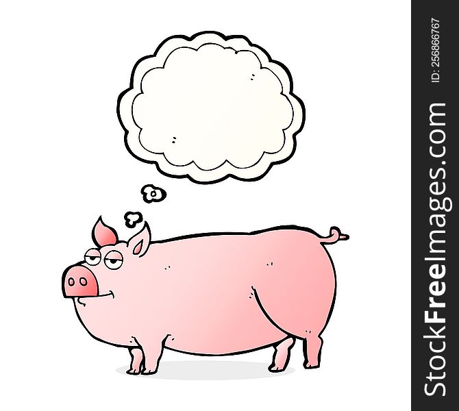 Thought Bubble Cartoon Huge Pig