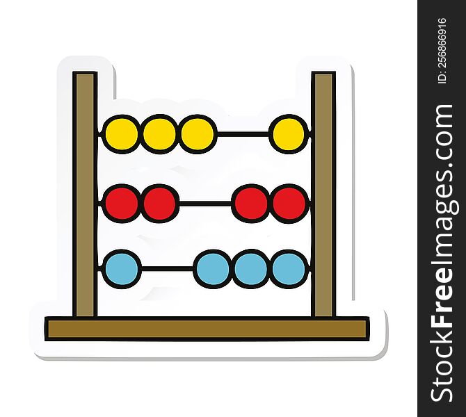 Sticker Of A Cute Cartoon Maths Abacus