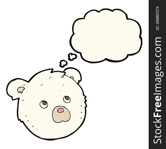 Cartoon Polar Bear Face With Thought Bubble