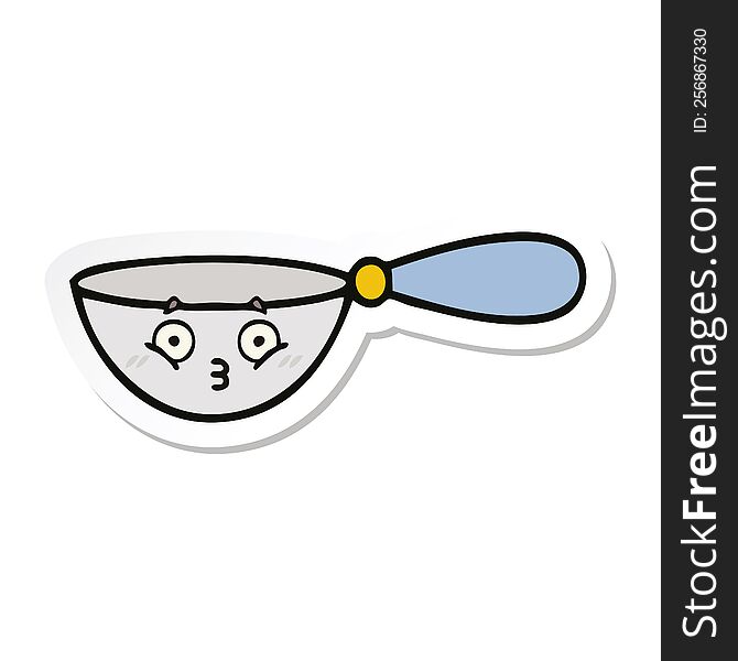 Sticker Of A Cute Cartoon Measuring Spoon