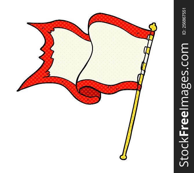 cartoon flag blowing in wind