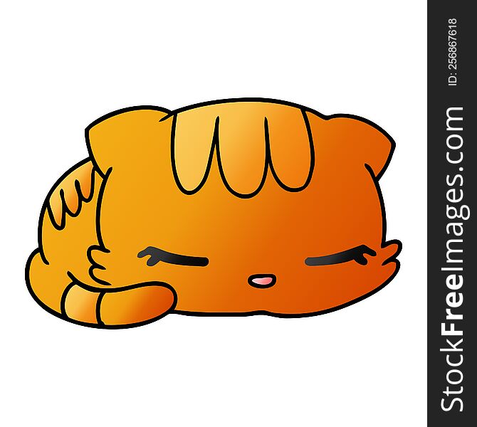 Gradient Cartoon Kawaii Cute Sleeping Kitten