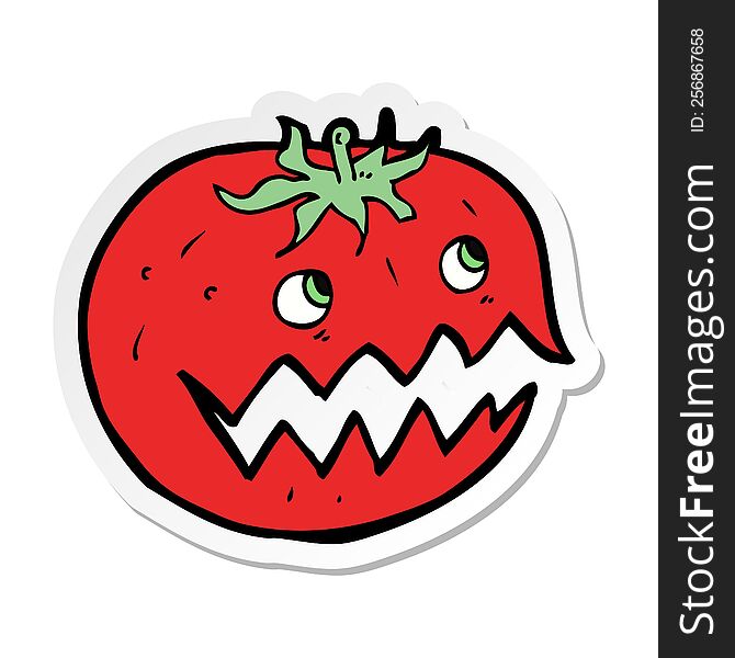 Sticker Of A Cartoon Tomato