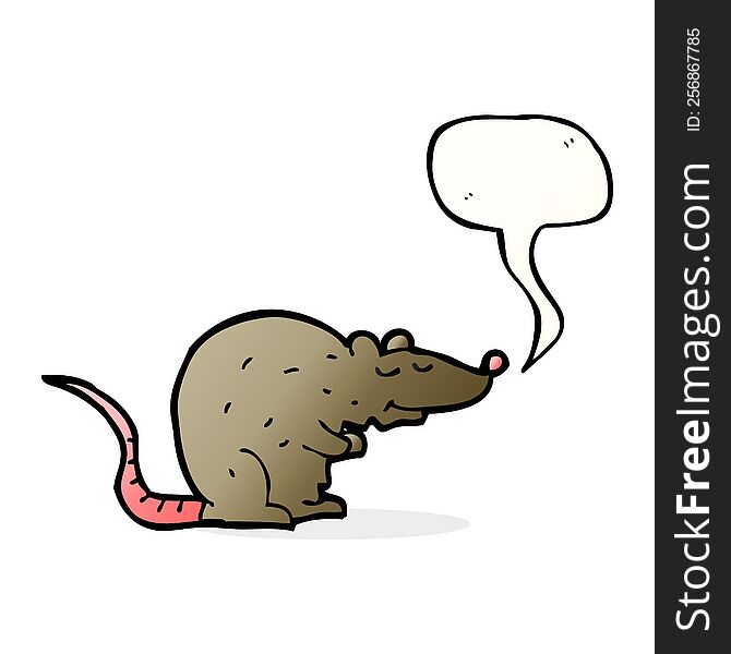 cartoon rat with speech bubble
