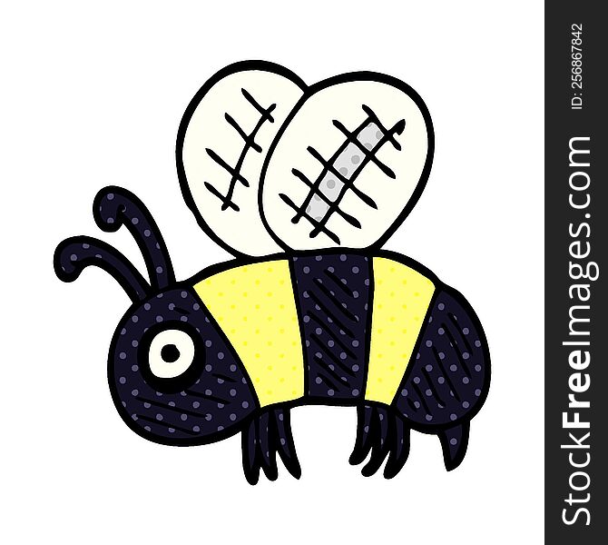 cartoon doodle anxious bee