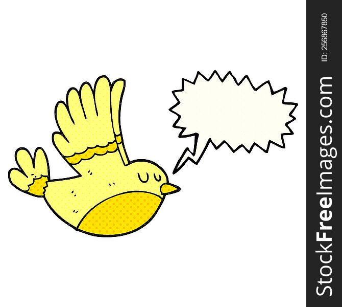 comic book speech bubble cartoon flying bird